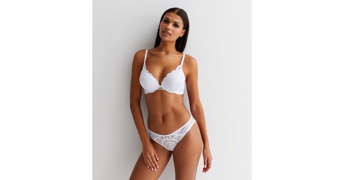 New Look lace boost bra in white