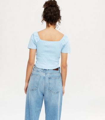 pale blue bardot top