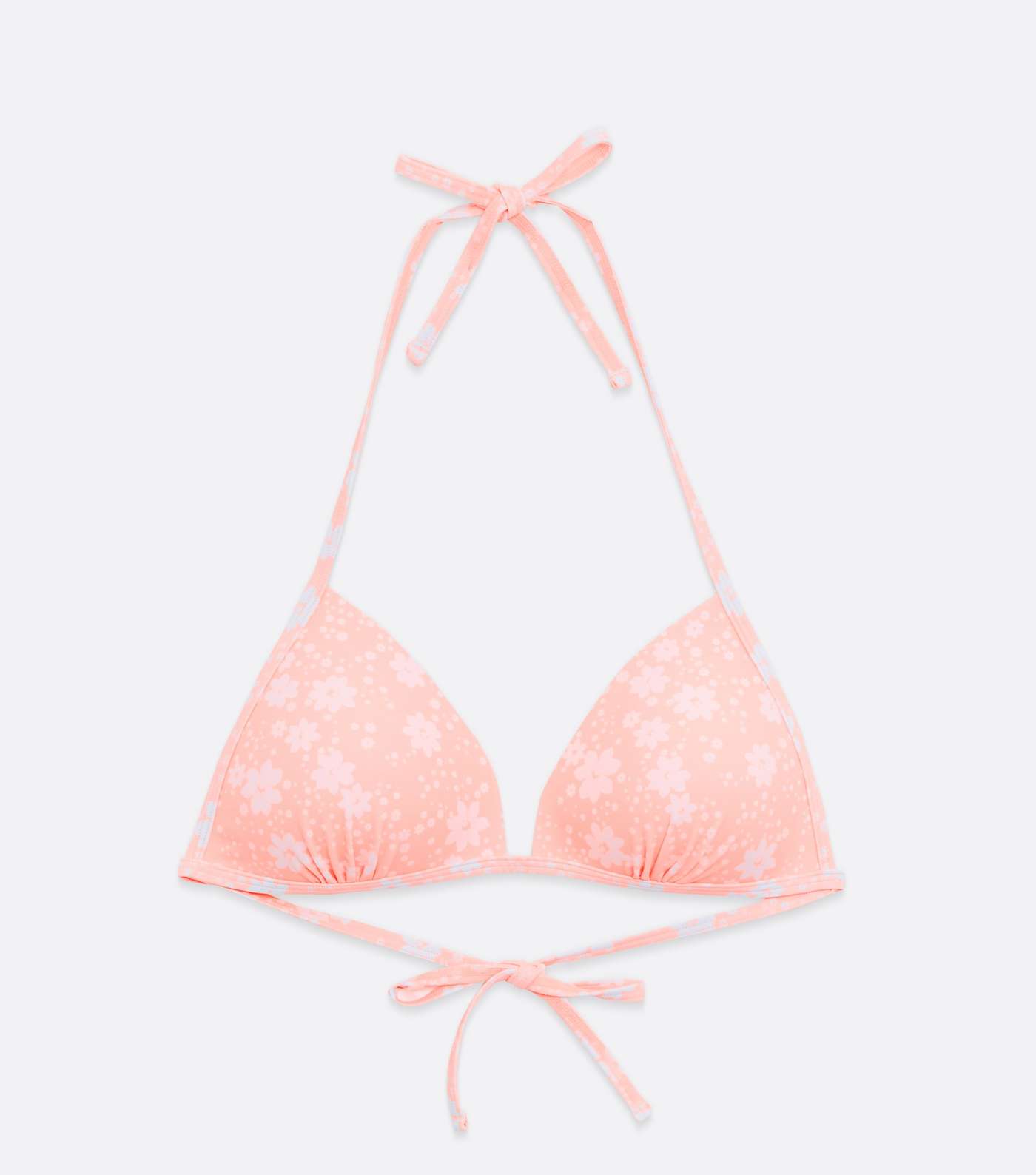 Coral Floral Moulded Triangle Bikini Top Image 5