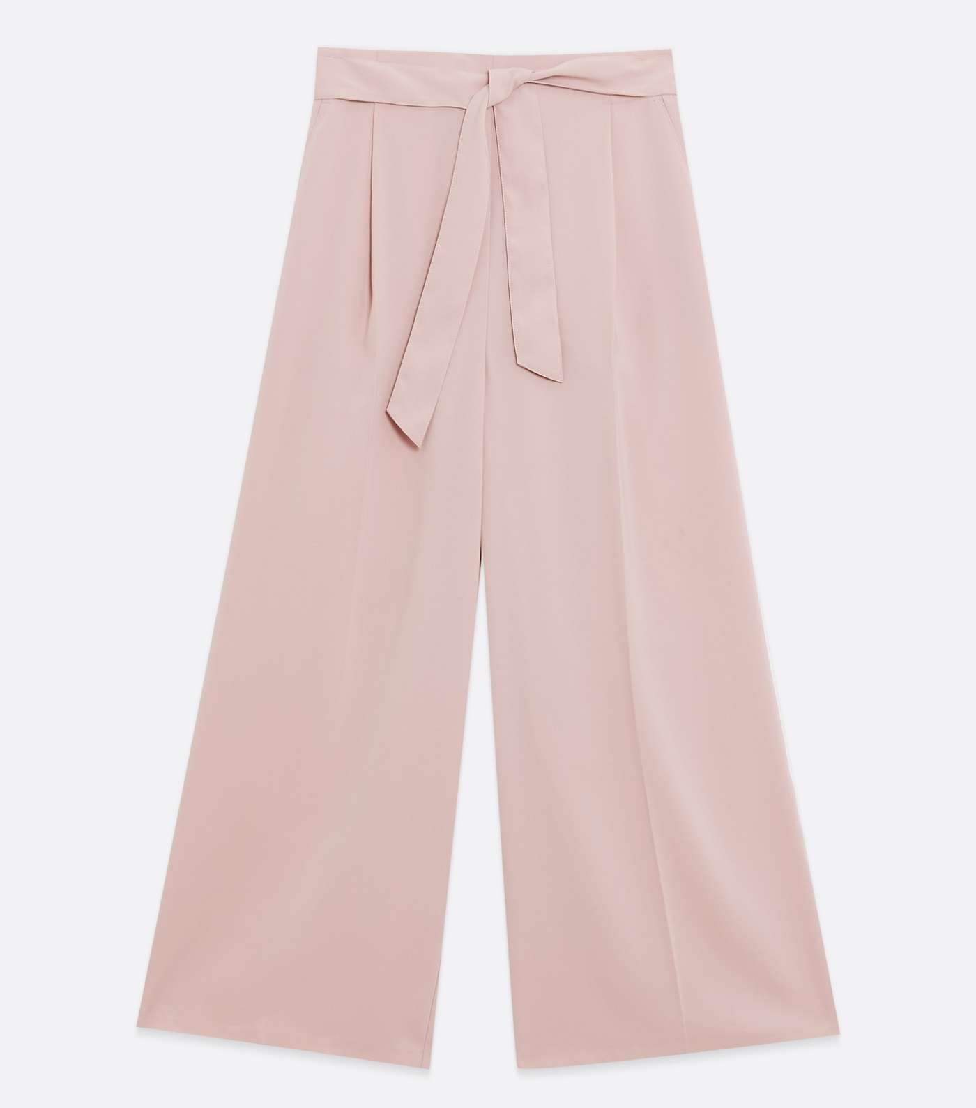 Tall Pale Pink Tie Waist Crop Trousers Image 5
