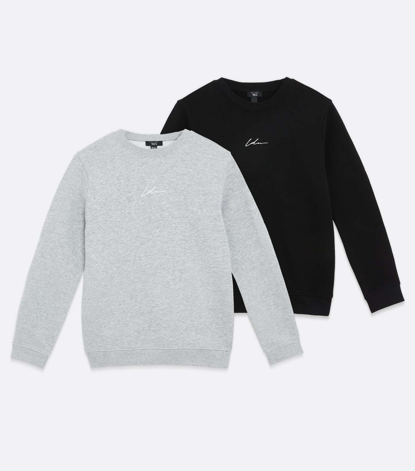 Boys 2 Pack Grey and Black Jersey Sweatshirts Image 5