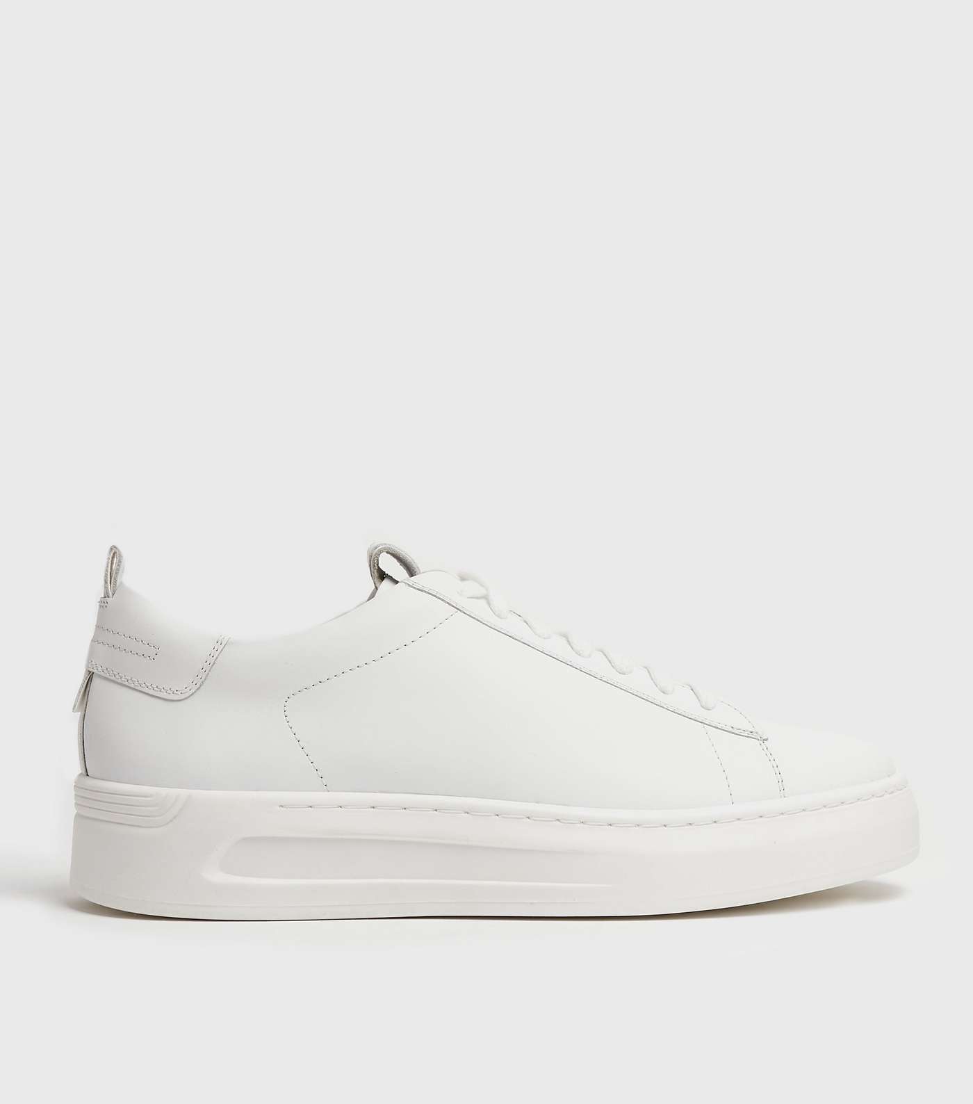 White Leather Lace Up Chunky Trainers
