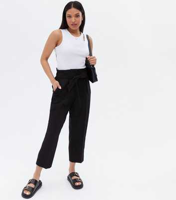 Paperbag Trousers | Women's Leather, Black & White Paperbag Trousers ...