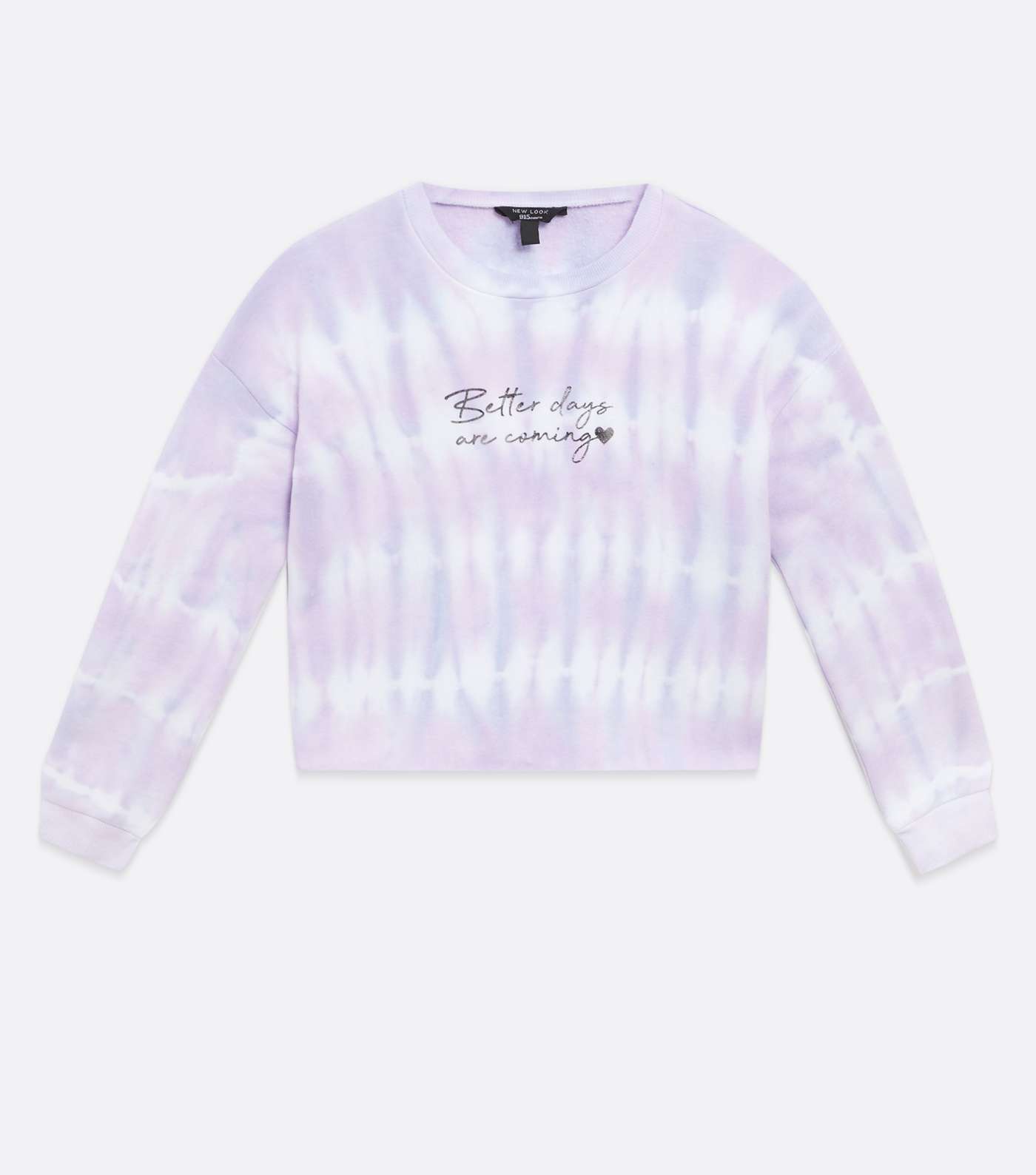 Girls Lilac Tie Dye Better Days Logo Sweatshirt Image 5