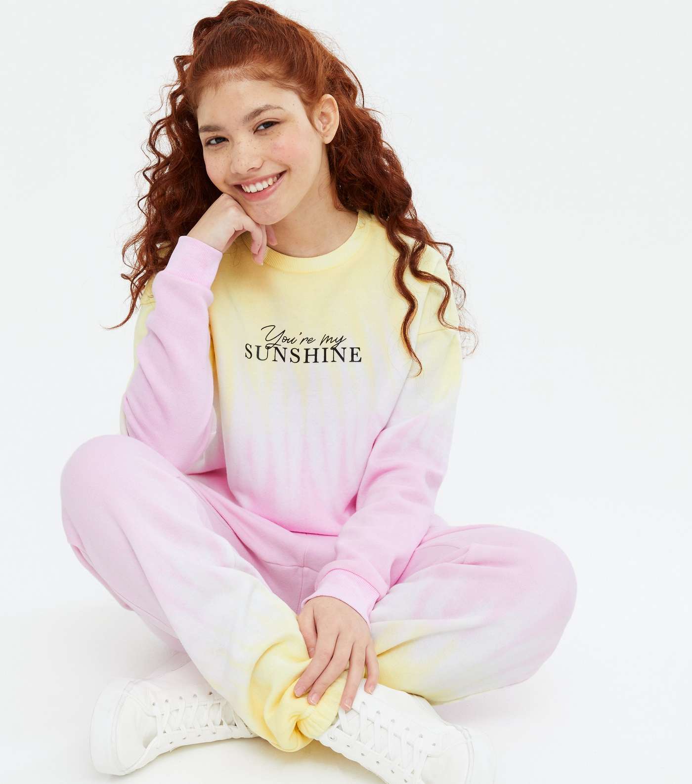 Girls Pink Ombré Sunshine Logo Sweatshirt