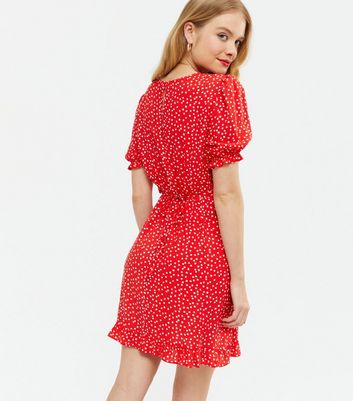 red linen shift dress