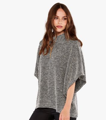 Image of Apricot Black Bouclé Roll Neck Jumper New Look