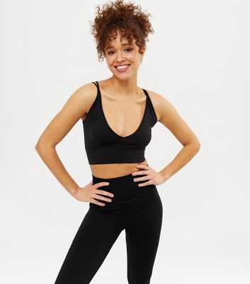 PIECES Black Sports Crop Top 