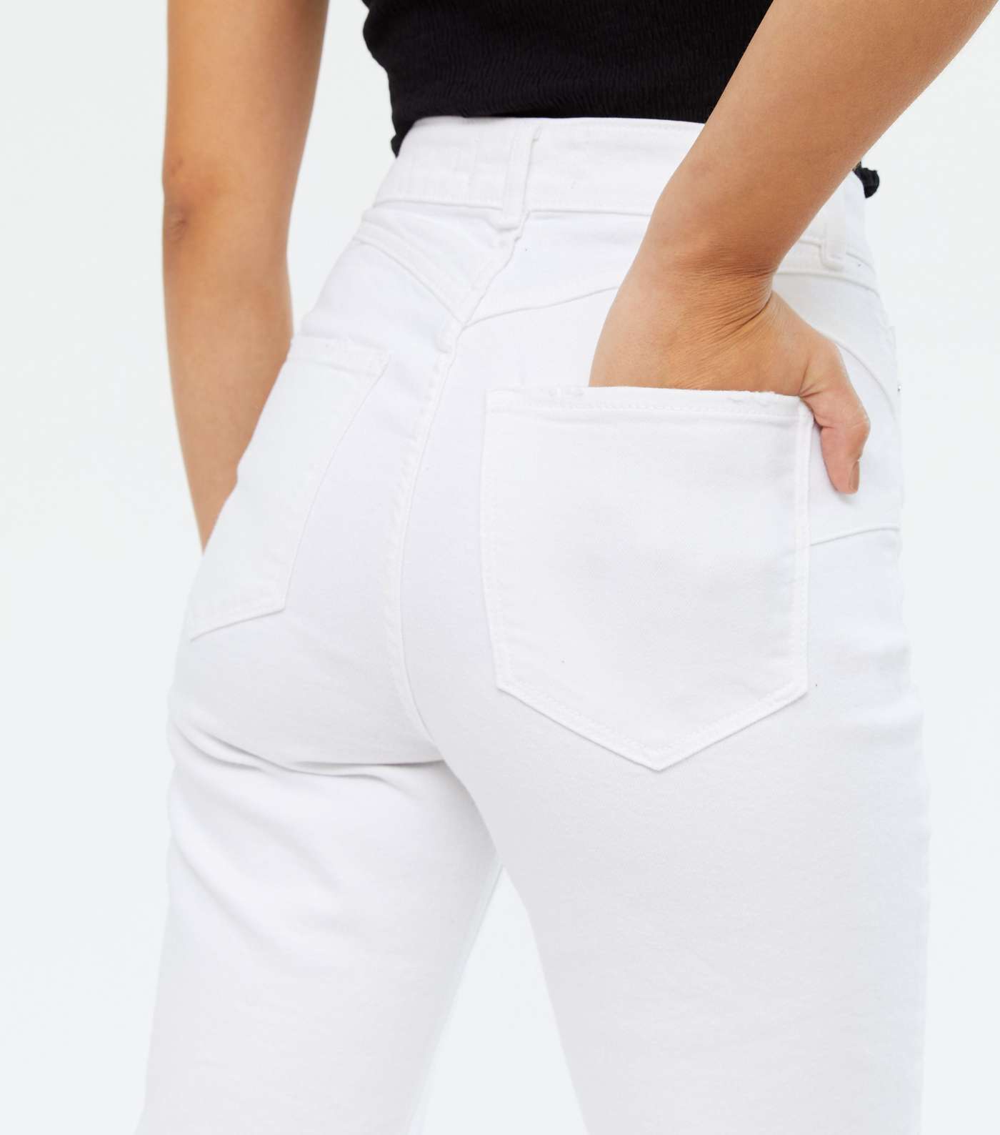 White Waist Enhance Tori Mom Jeans Image 3