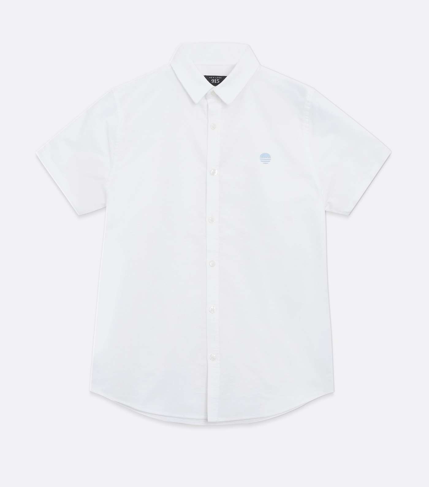 Boys White Embroidered Oxford Shirt Image 5
