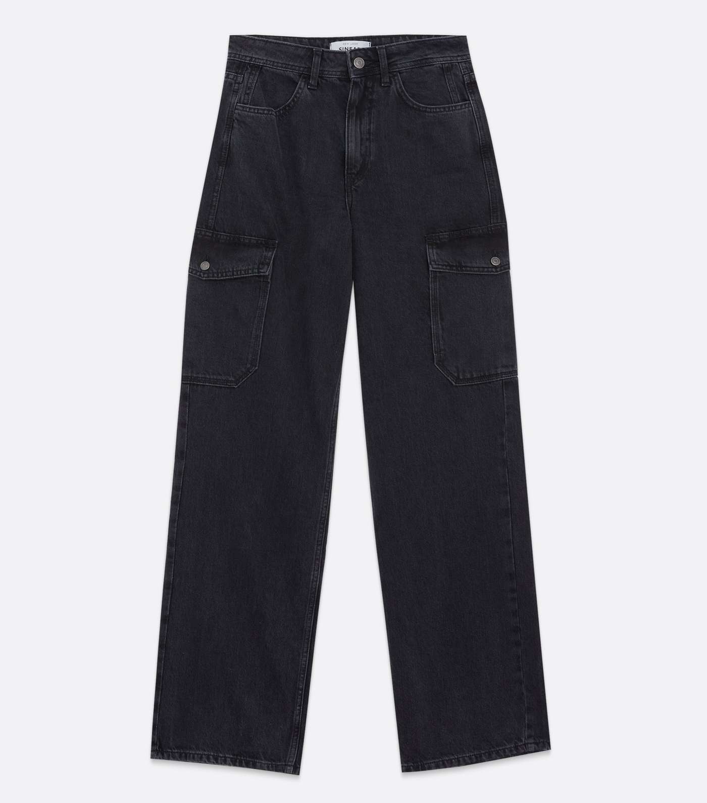 Black Cargo Pocket 90s Baggy Fit Jeans Image 5