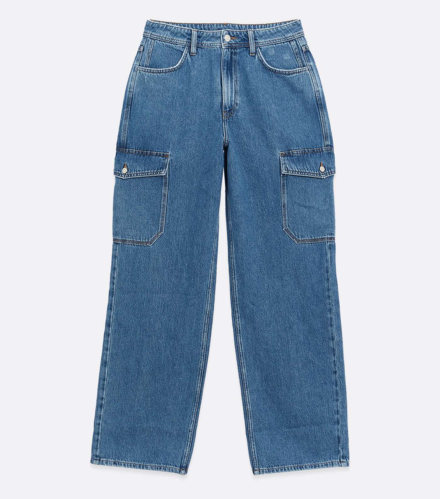 Blue Cargo Pocket 90s High Waist Sinead Baggy Fit Jeans Image 5