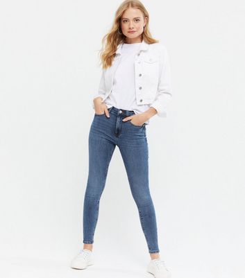 Blue Mid Rise India Super Skinny Jeans | New Look
