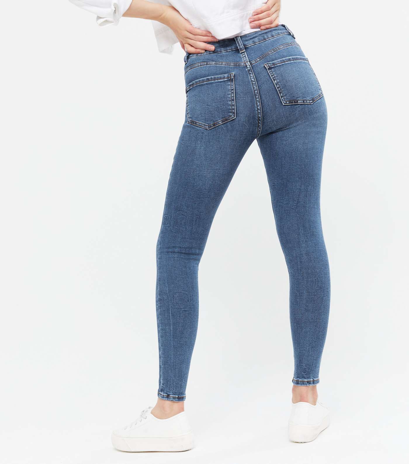 Blue Mid Rise India Super Skinny Jeans  Image 4