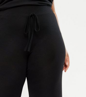 Curves Black Wide Leg Joggers