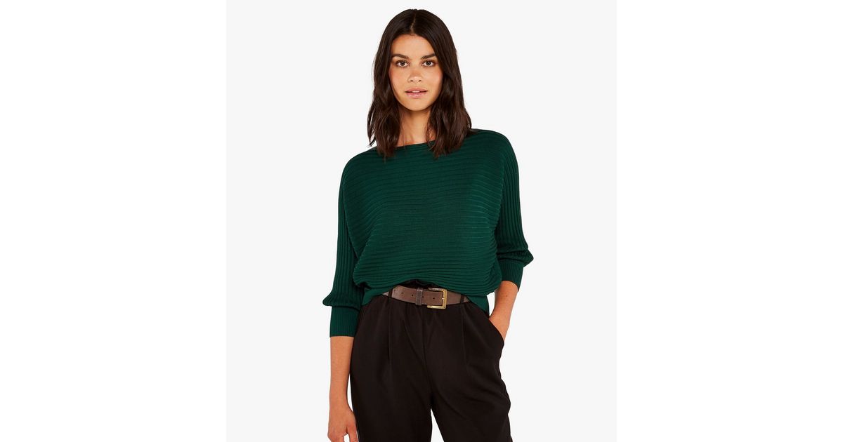 Apricot Green Ribbed Batwing Jumper New Look