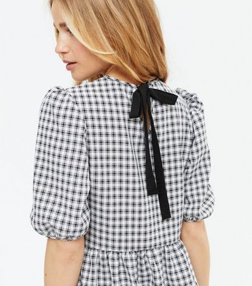 black and white check dress new look