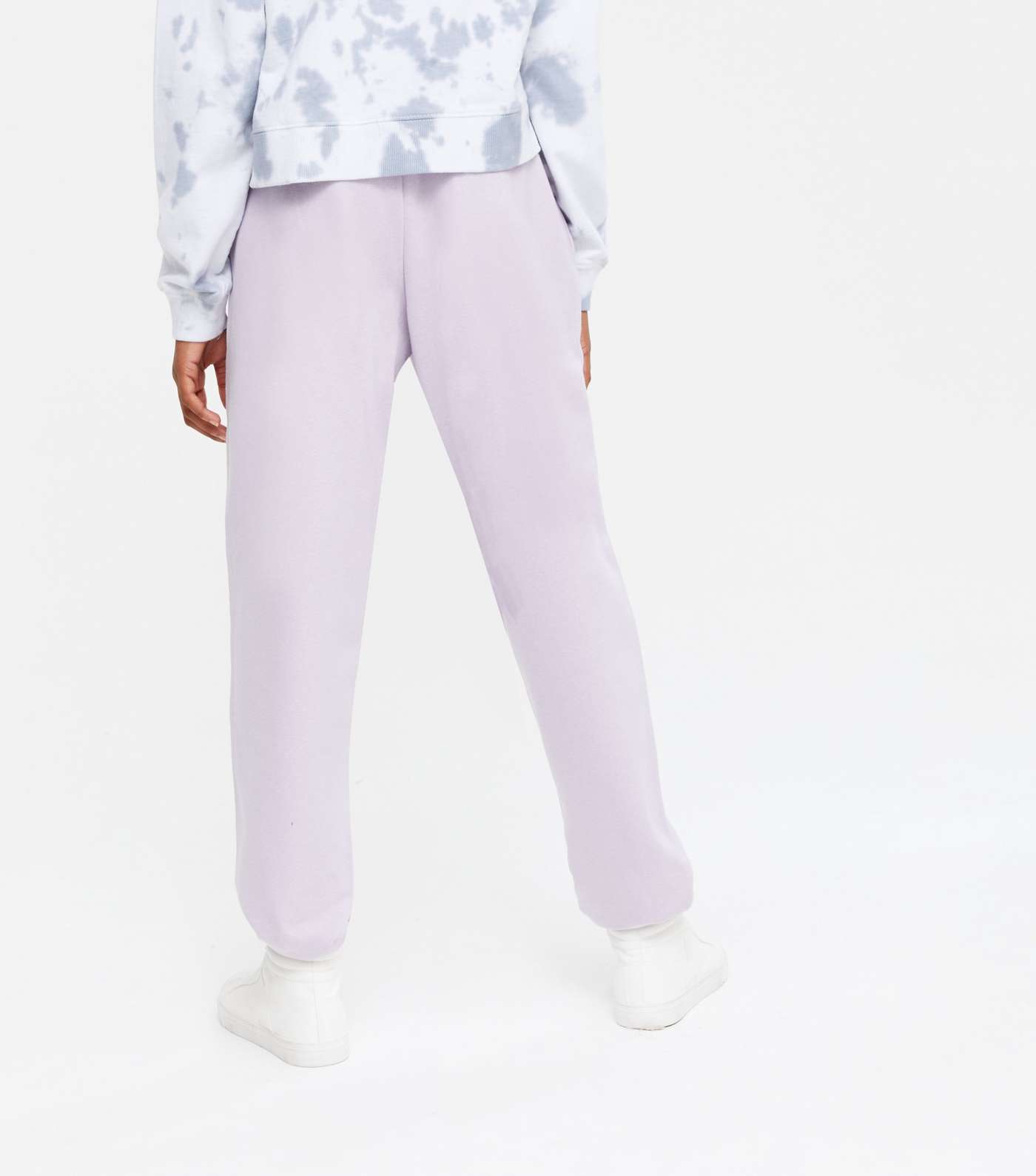 Girls 2 Pack Lilac and Grey Cuffed Joggers Image 3