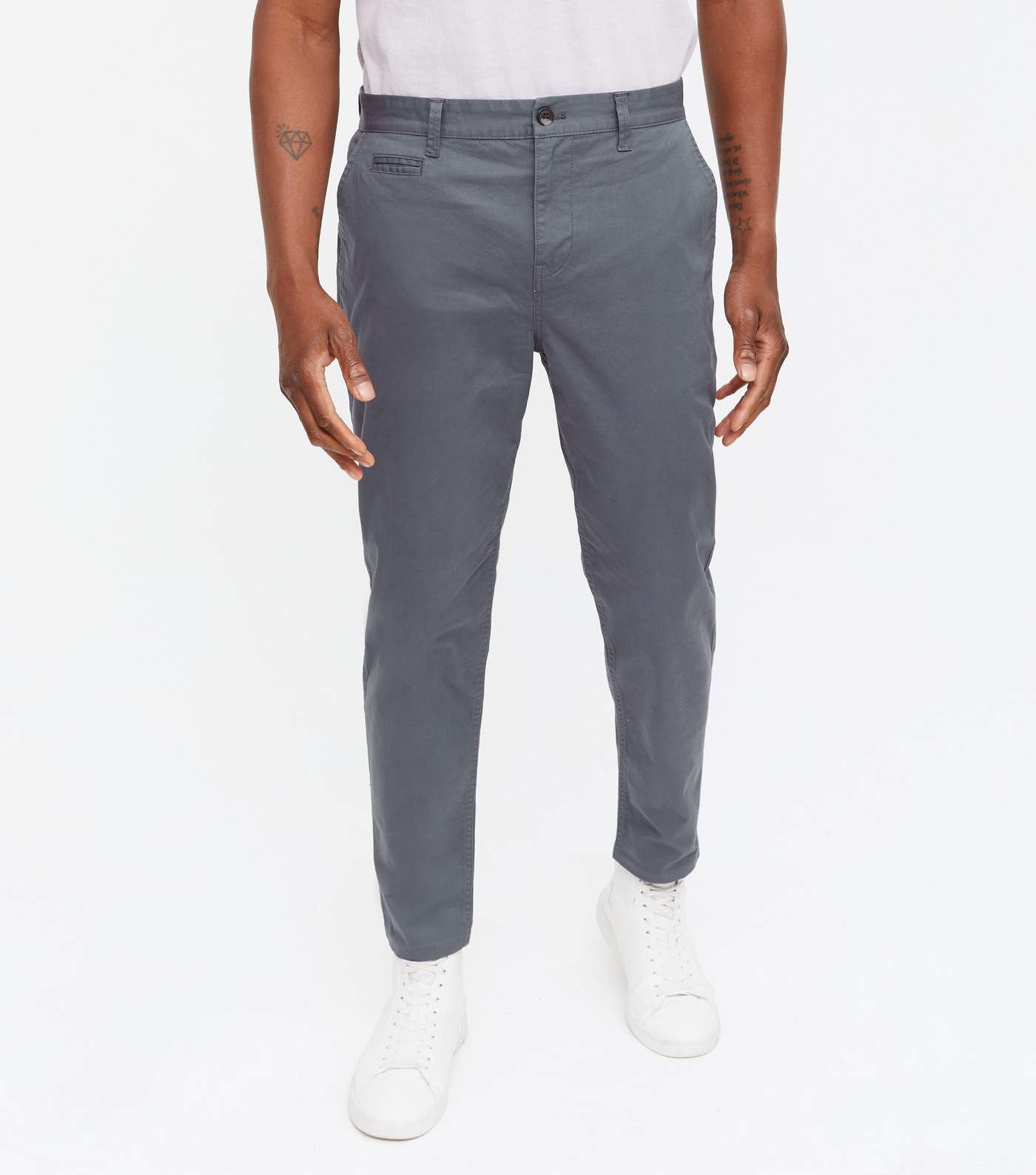 Blue Tapered Chinos Image 2