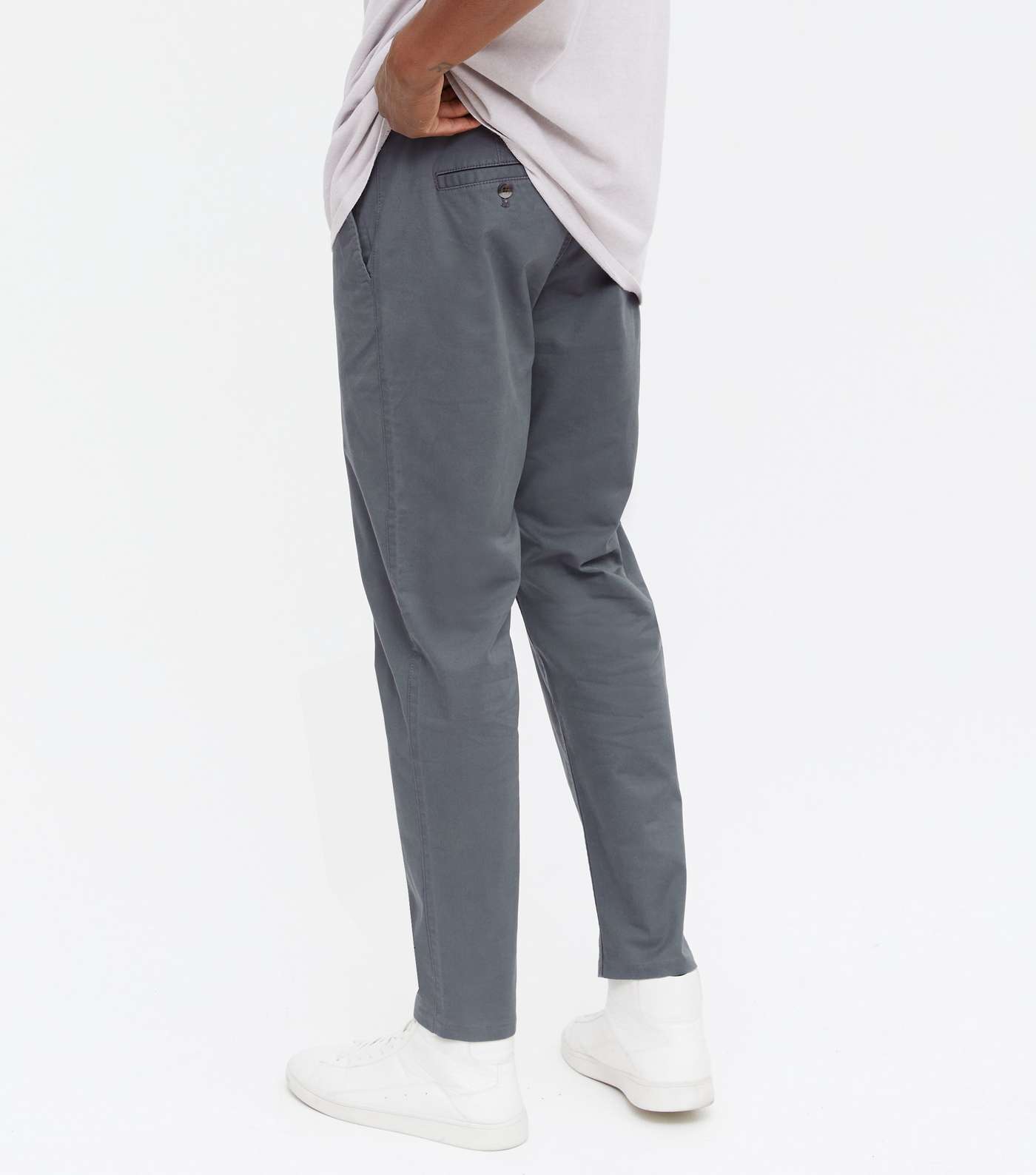 Blue Tapered Chinos Image 4