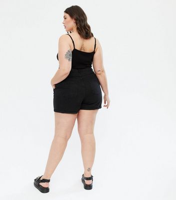 Damen Bekleidung Urban Bliss Curves Black Denim Button Shorts