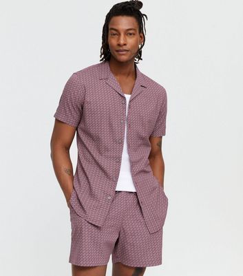 mens short sleeve burgundy shirt