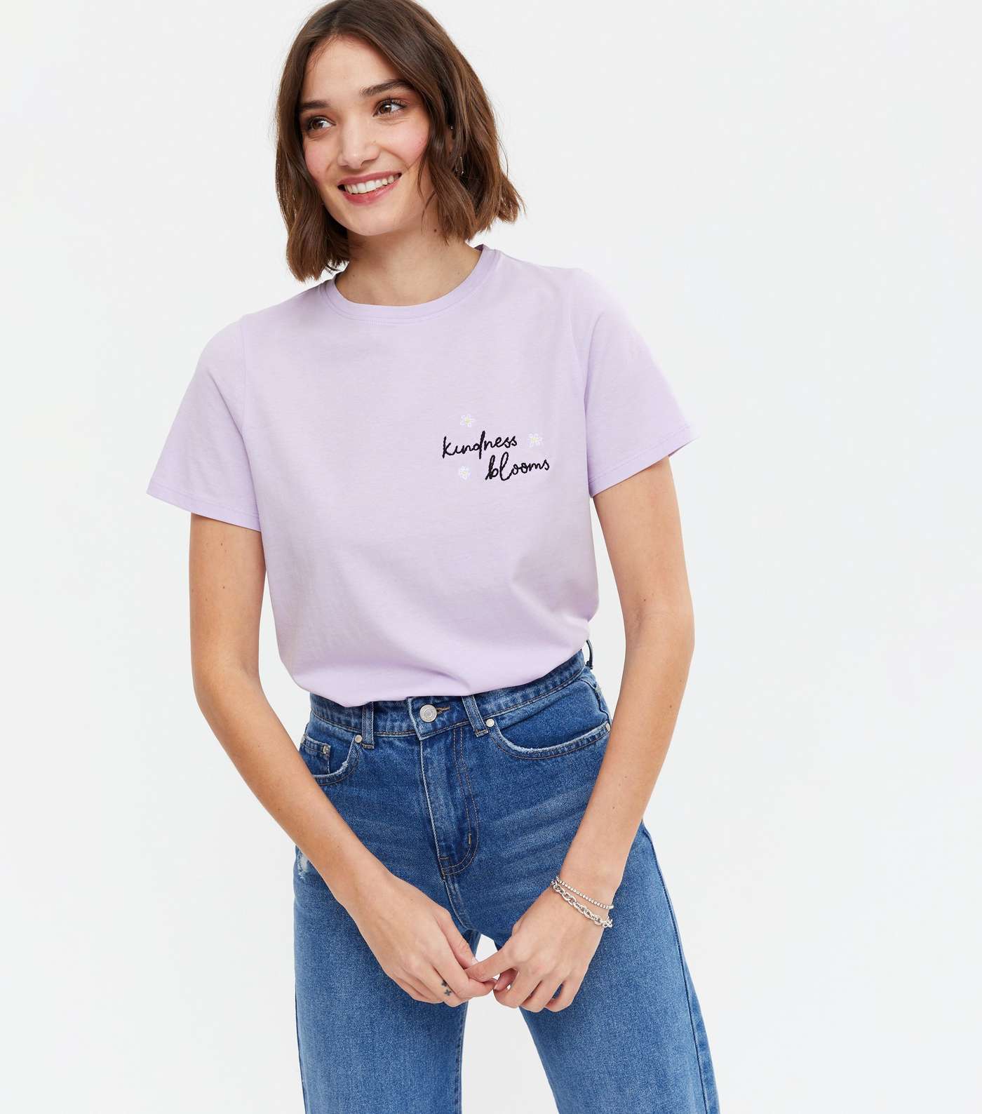 Lilac Floral Kindness Blooms Pocket Logo T-Shirt