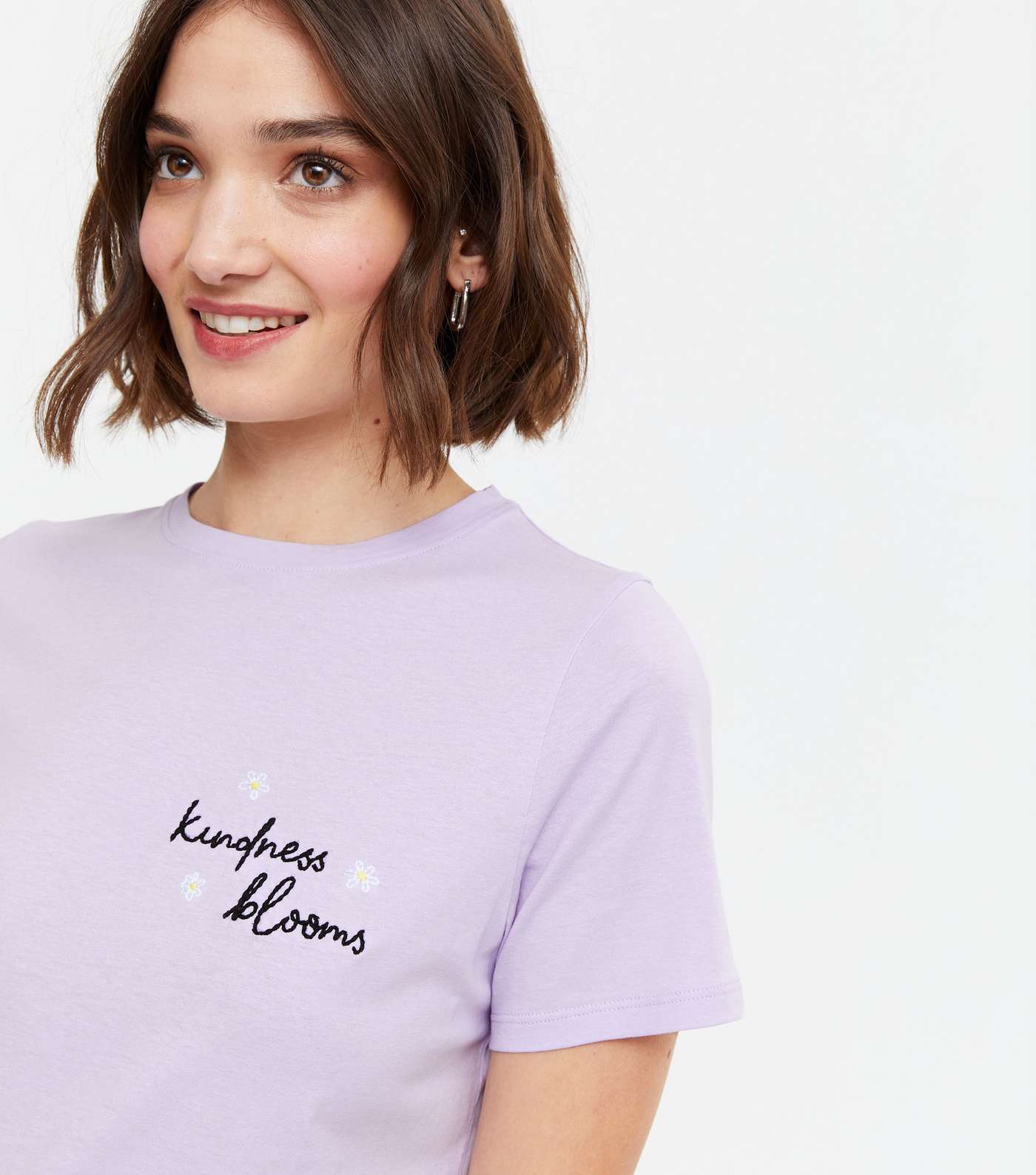 Lilac Floral Kindness Blooms Pocket Logo T-Shirt Image 3