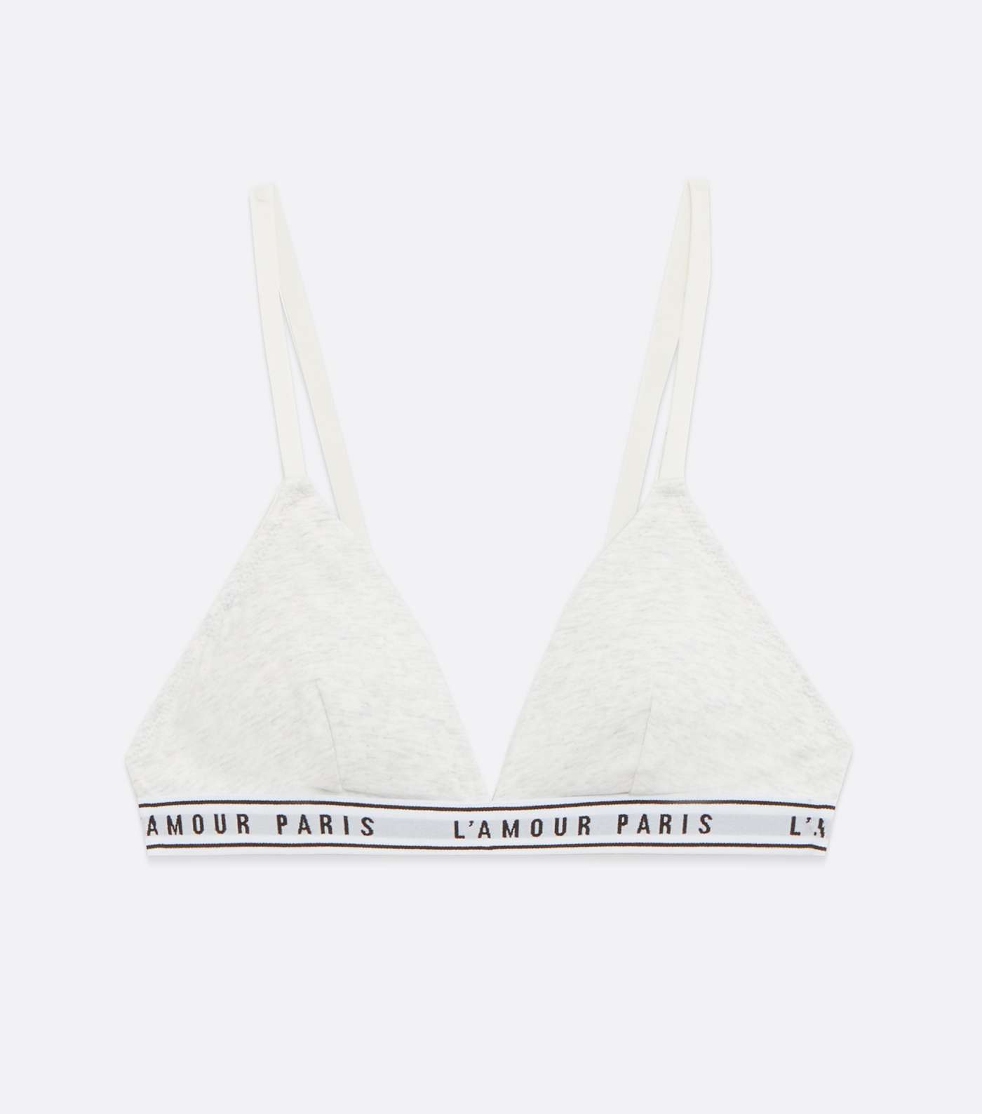 Pale Grey Paris Elastic Logo Triangle Bralette Image 5