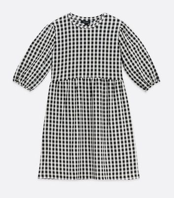 Black and white check smock dress Clearance