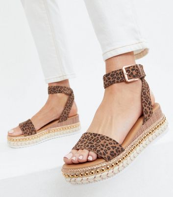 Fashion leopard chunky sandals