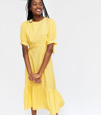 yellow midi dress