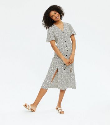 white midi dress new look