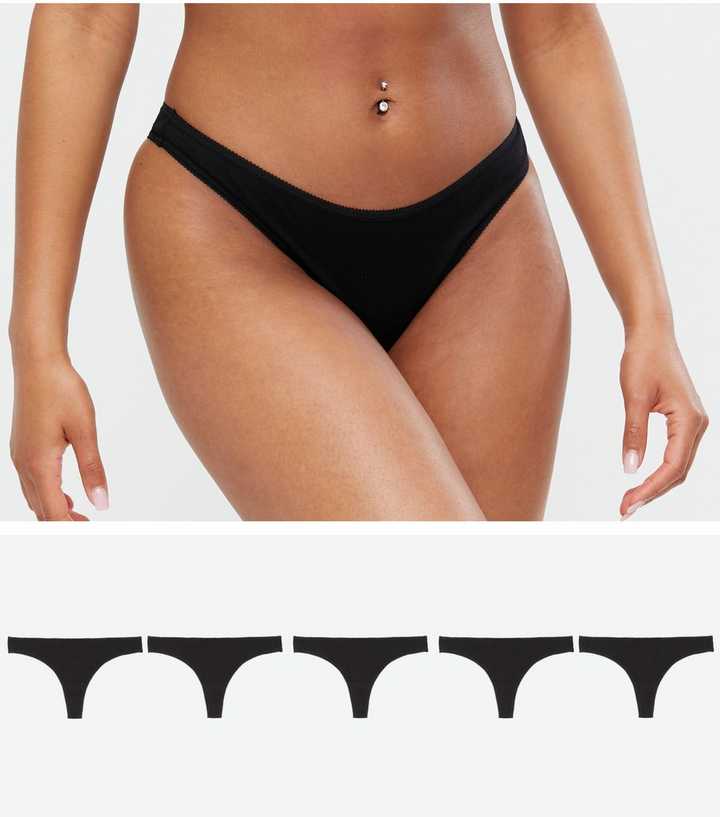 https://media3.newlookassets.com/i/newlook/684673601/womens/clothing/lingerie/5-pack-black-cotton-blend-thongs.jpg?strip=true&qlt=50&w=720
