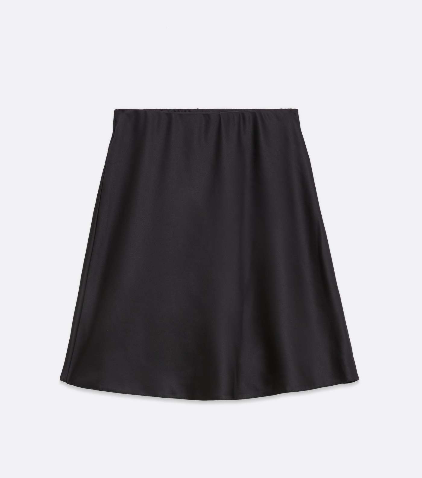 Black Bias Cut Satin Mini Skirt Image 5