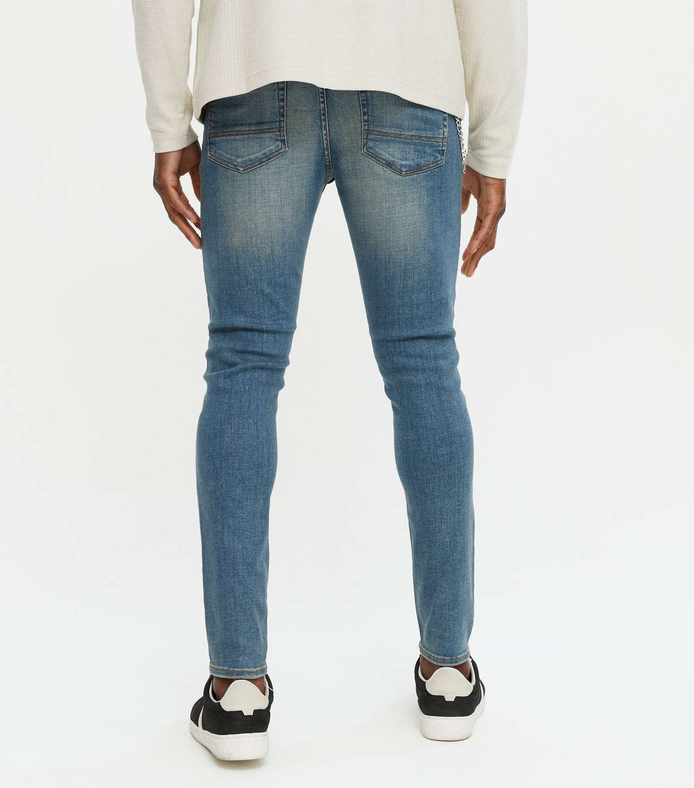 Bright Blue Side Chain Skinny Jeans Image 4