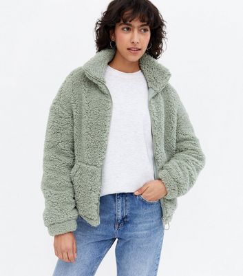 light green teddy coat