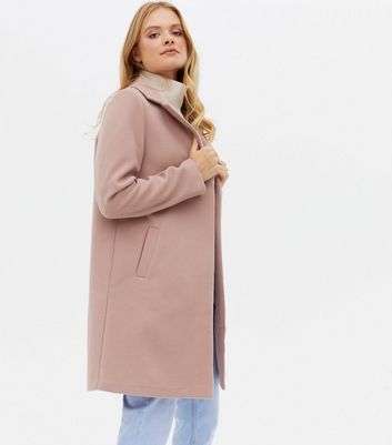 pink wool long coat