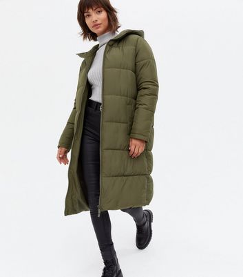 new look long quilted coat