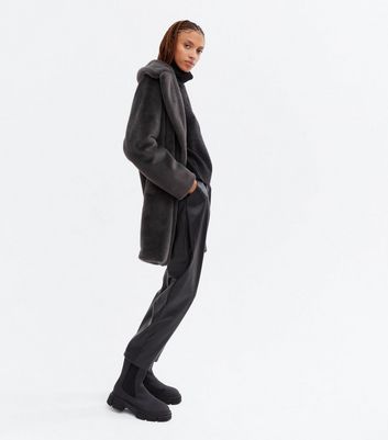 newlook white fur coat