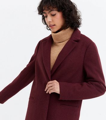 Maroon long coat on sale womens