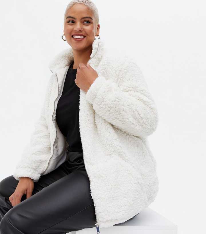 curves-cream-teddy-funnel-neck-jacket-new-look