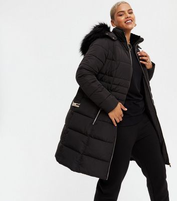 new look long quilted coat