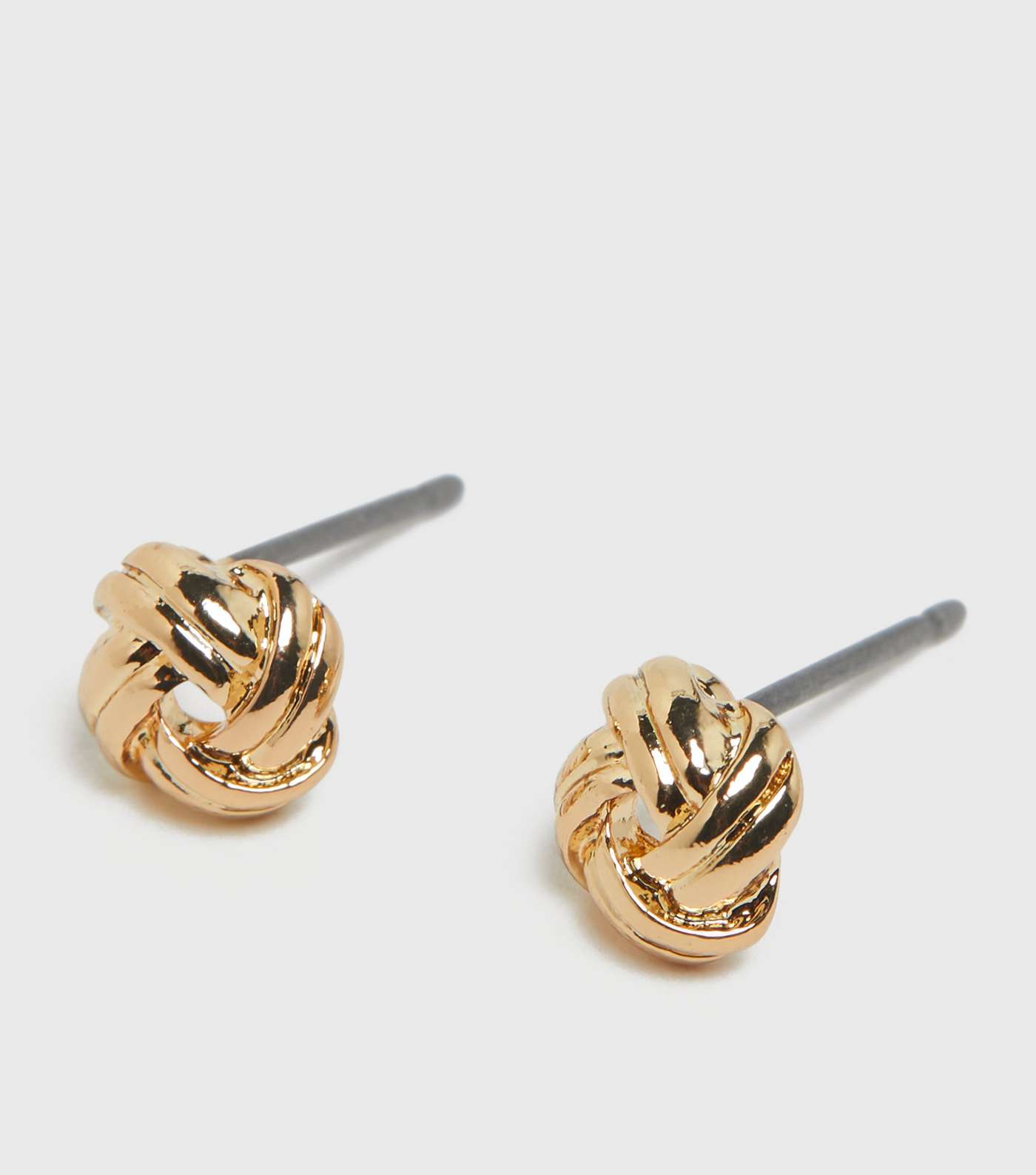 Gold Mini Knot Stud Earrings Image 3