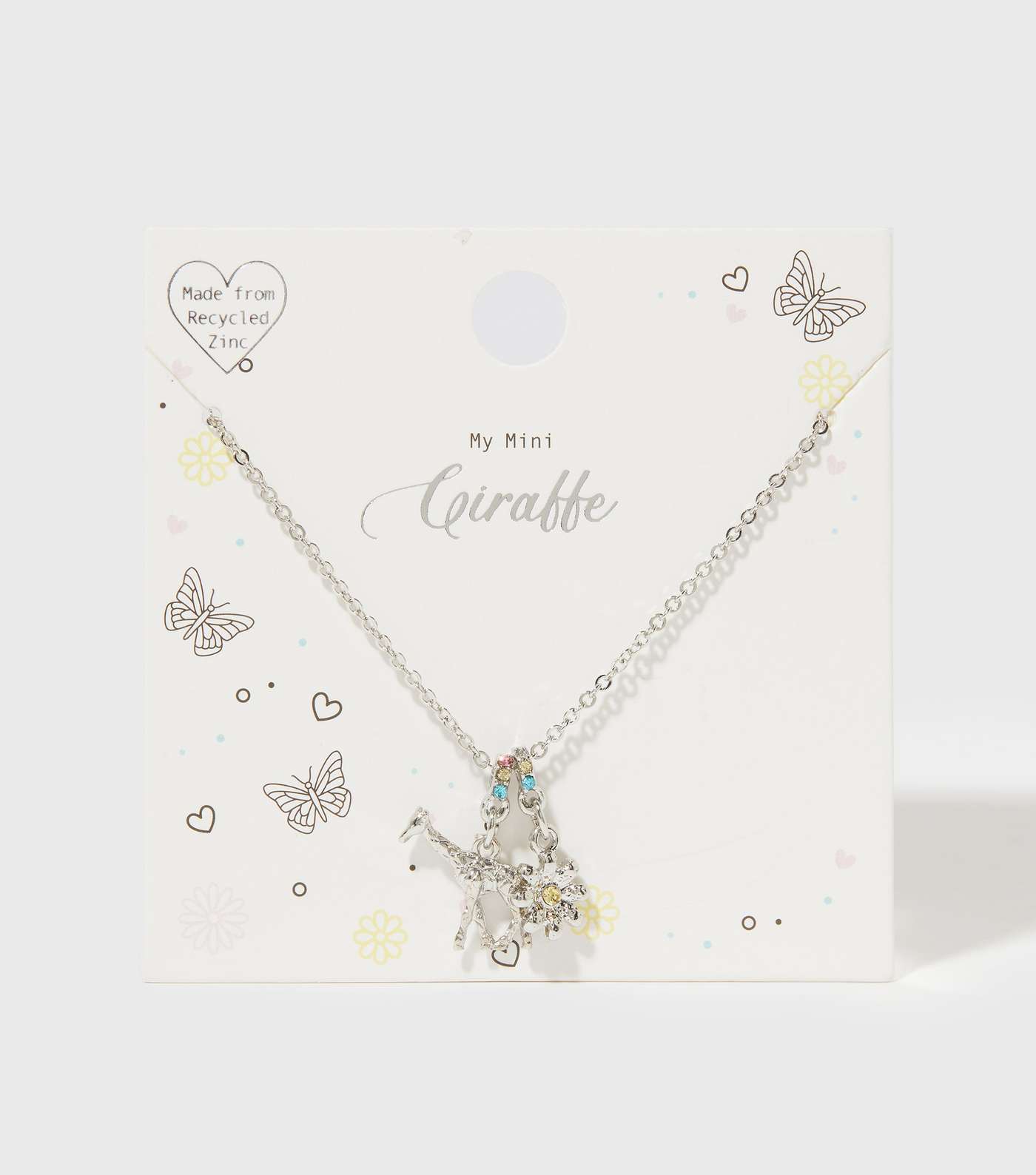 Girls Silver Giraffe Pendant Necklace