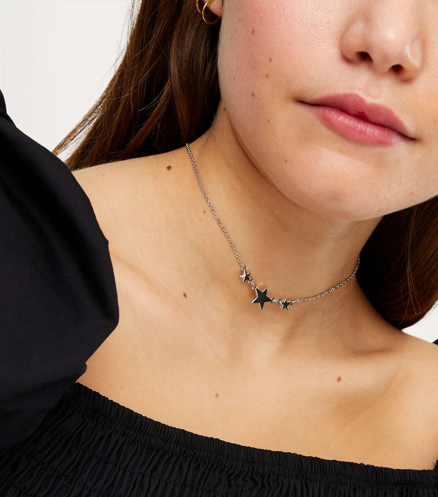 Silver Good Friends Star Choker Necklace Image 2