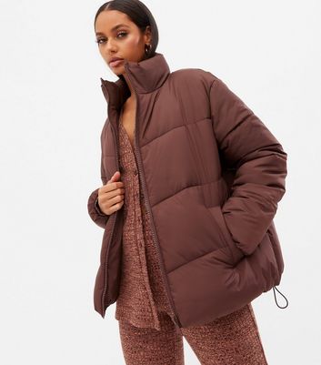 new look brown puffer