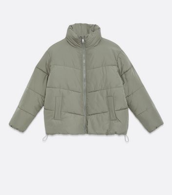 Olive Boxy Puffer Jacket | New Look