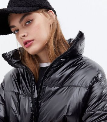 Wet look sale black jacket