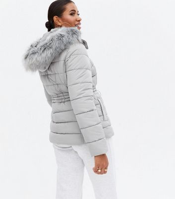 puffer jacket with fur hoodie
